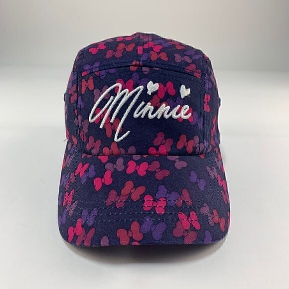 Minnie Mouse Disney Navy Blue All Over Logo 5 Panel Adjustable Hat - Picture 2 of 5